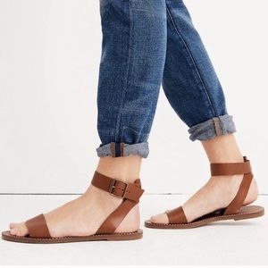 Madewell Boardwalk Ankle Strap Sandal Brown